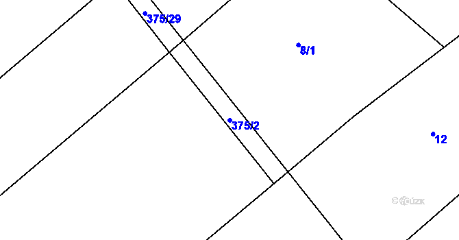 Parcela st. 375/2 v KÚ Brambory, Katastrální mapa