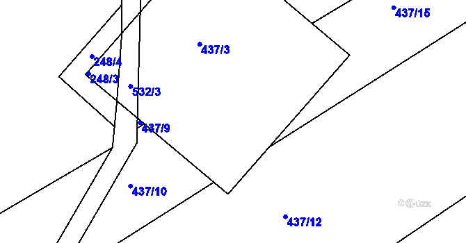 Parcela st. 437/4 v KÚ Brambory, Katastrální mapa