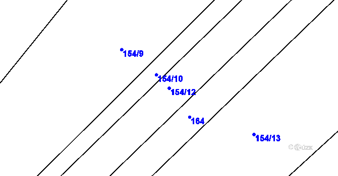 Parcela st. 154/12 v KÚ Brambory, Katastrální mapa