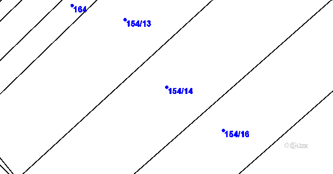 Parcela st. 154/14 v KÚ Brambory, Katastrální mapa