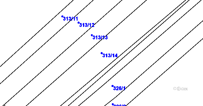Parcela st. 313/14 v KÚ Brambory, Katastrální mapa