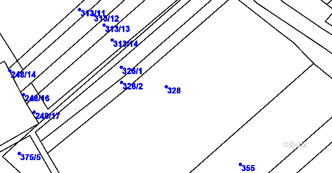 Parcela st. 328 v KÚ Brambory, Katastrální mapa
