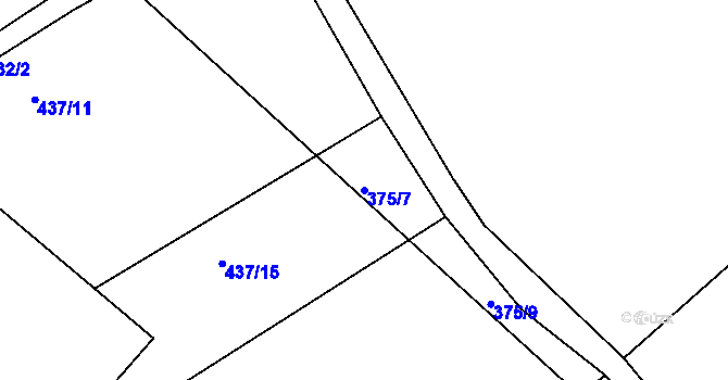Parcela st. 375/7 v KÚ Brambory, Katastrální mapa