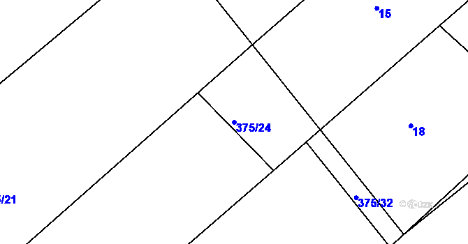 Parcela st. 375/24 v KÚ Brambory, Katastrální mapa
