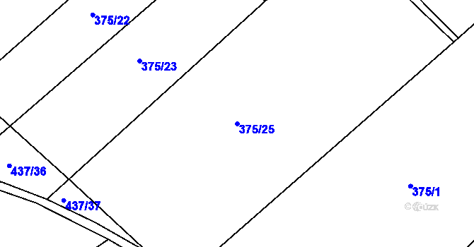 Parcela st. 375/25 v KÚ Brambory, Katastrální mapa