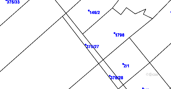 Parcela st. 375/27 v KÚ Brambory, Katastrální mapa
