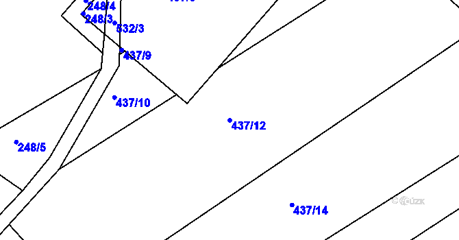 Parcela st. 437/12 v KÚ Brambory, Katastrální mapa