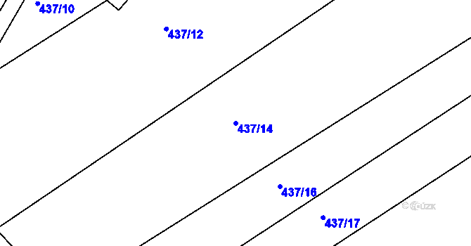 Parcela st. 437/14 v KÚ Brambory, Katastrální mapa