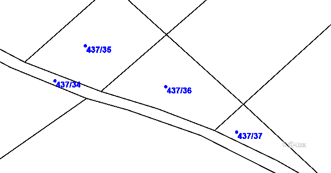 Parcela st. 437/36 v KÚ Brambory, Katastrální mapa