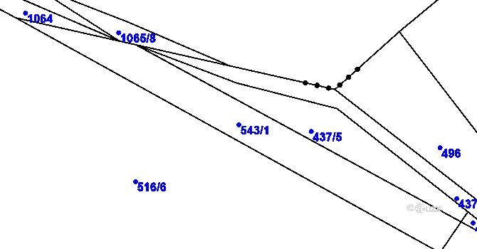 Parcela st. 543/1 v KÚ Brambory, Katastrální mapa