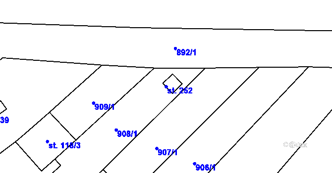 Parcela st. 252 v KÚ Brambory, Katastrální mapa