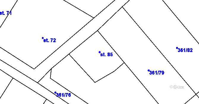 Parcela st. 85 v KÚ Lovčice, Katastrální mapa