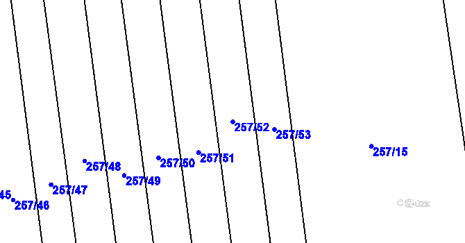 Parcela st. 257/52 v KÚ Lovčice, Katastrální mapa