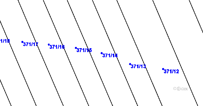 Parcela st. 371/14 v KÚ Lovčice, Katastrální mapa