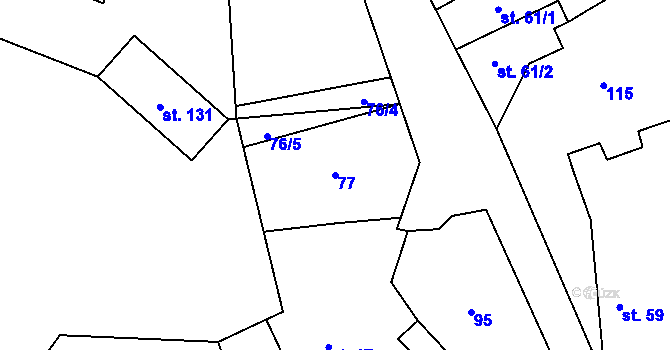 Parcela st. 77 v KÚ Starkoč u Bílého Podolí, Katastrální mapa
