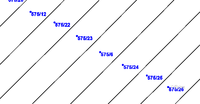 Parcela st. 575/6 v KÚ Starkoč u Bílého Podolí, Katastrální mapa