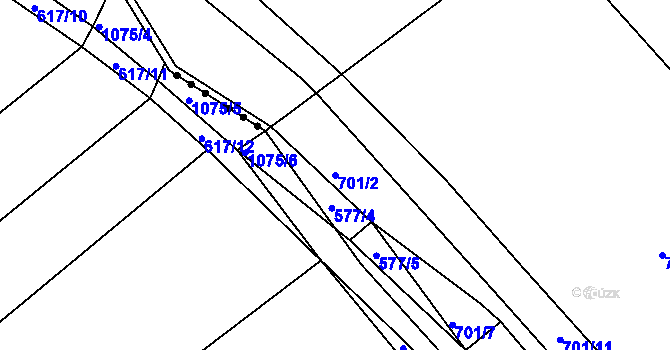 Parcela st. 701/2 v KÚ Starkoč u Bílého Podolí, Katastrální mapa