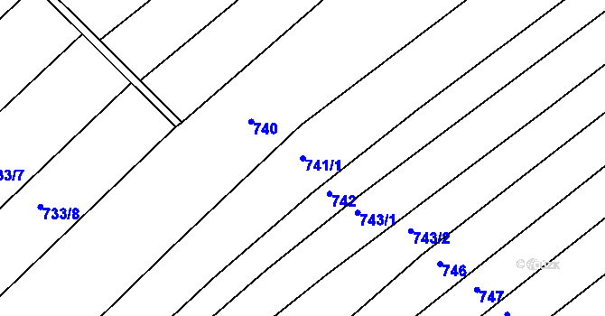 Parcela st. 741/1 v KÚ Starkoč u Bílého Podolí, Katastrální mapa