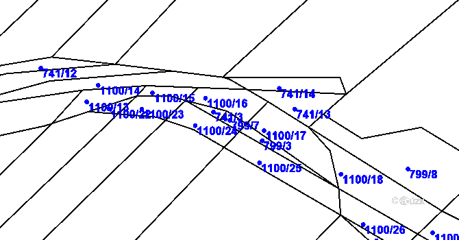 Parcela st. 799/7 v KÚ Starkoč u Bílého Podolí, Katastrální mapa