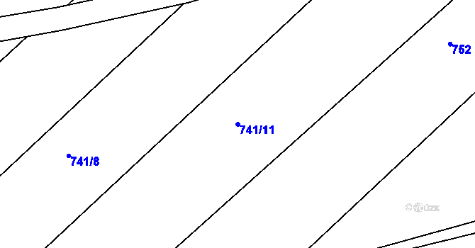 Parcela st. 741/11 v KÚ Starkoč u Bílého Podolí, Katastrální mapa