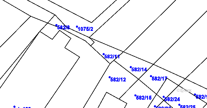 Parcela st. 582/11 v KÚ Starkoč u Bílého Podolí, Katastrální mapa