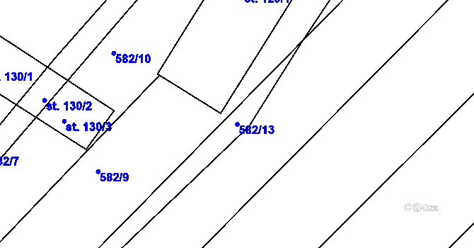 Parcela st. 582/13 v KÚ Starkoč u Bílého Podolí, Katastrální mapa