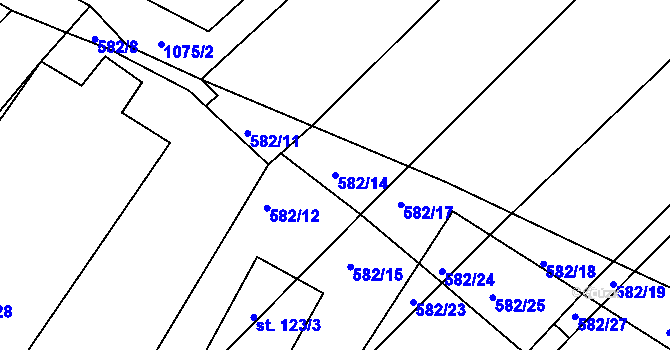 Parcela st. 582/14 v KÚ Starkoč u Bílého Podolí, Katastrální mapa