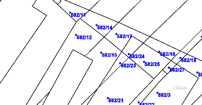 Parcela st. 582/15 v KÚ Starkoč u Bílého Podolí, Katastrální mapa