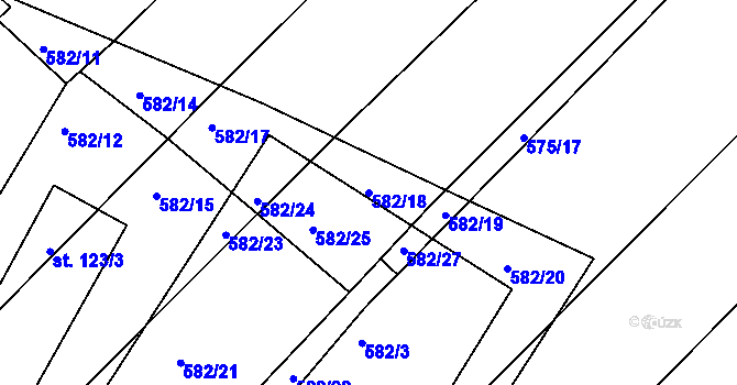 Parcela st. 582/18 v KÚ Starkoč u Bílého Podolí, Katastrální mapa