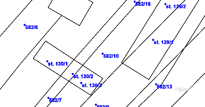 Parcela st. 582/10 v KÚ Starkoč u Bílého Podolí, Katastrální mapa