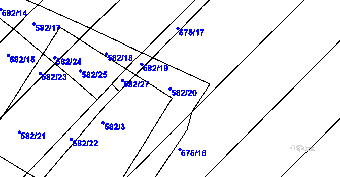 Parcela st. 582/20 v KÚ Starkoč u Bílého Podolí, Katastrální mapa