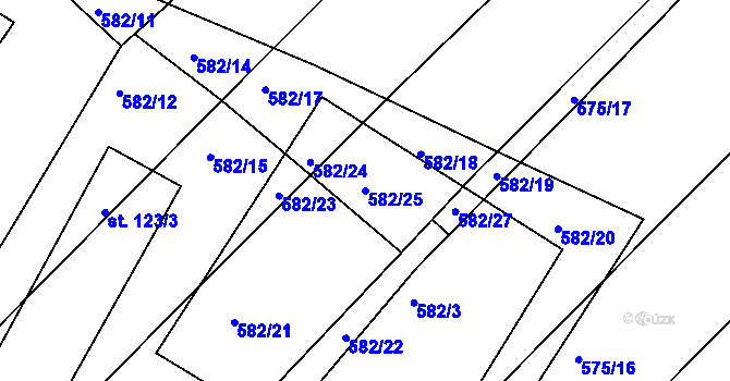 Parcela st. 582/25 v KÚ Starkoč u Bílého Podolí, Katastrální mapa