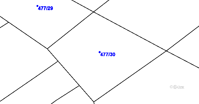 Parcela st. 477/30 v KÚ Starkoč u Bílého Podolí, Katastrální mapa