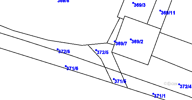Parcela st. 372/5 v KÚ Starkoč u Bílého Podolí, Katastrální mapa