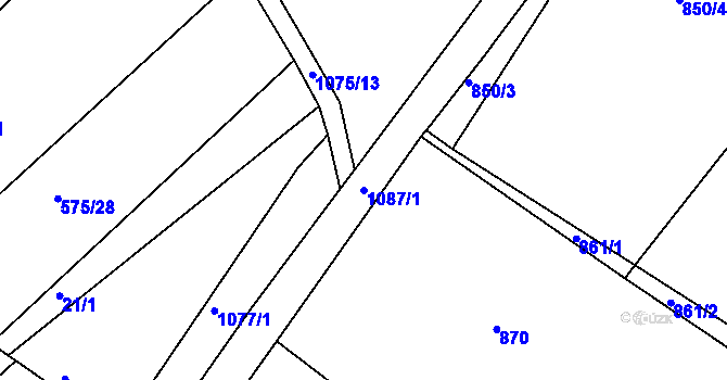 Parcela st. 1087/1 v KÚ Starkoč u Bílého Podolí, Katastrální mapa