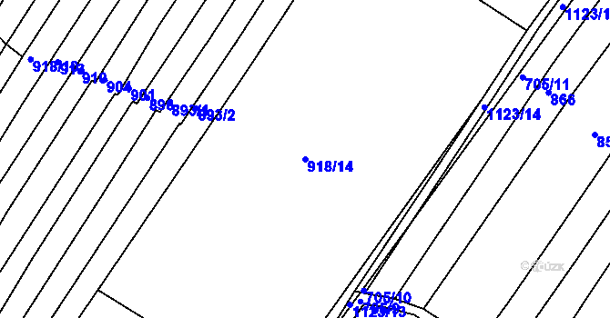 Parcela st. 918/14 v KÚ Zaříčany, Katastrální mapa