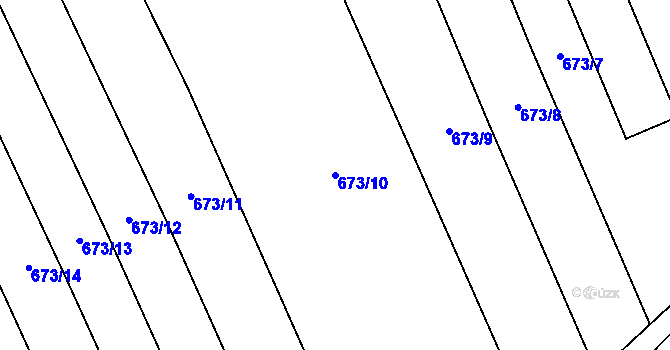 Parcela st. 673/10 v KÚ Bílé Poličany, Katastrální mapa