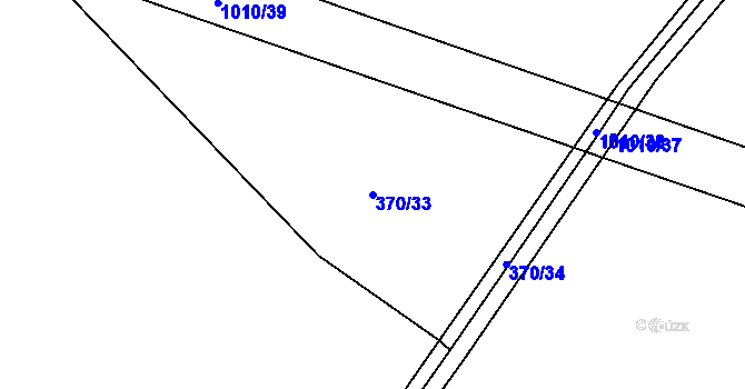 Parcela st. 370/33 v KÚ Bílé Poličany, Katastrální mapa