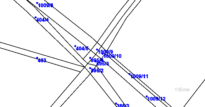 Parcela st. 1009/10 v KÚ Bílé Poličany, Katastrální mapa