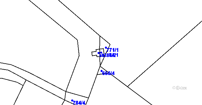 Parcela st. 84/1 v KÚ Škrle, Katastrální mapa