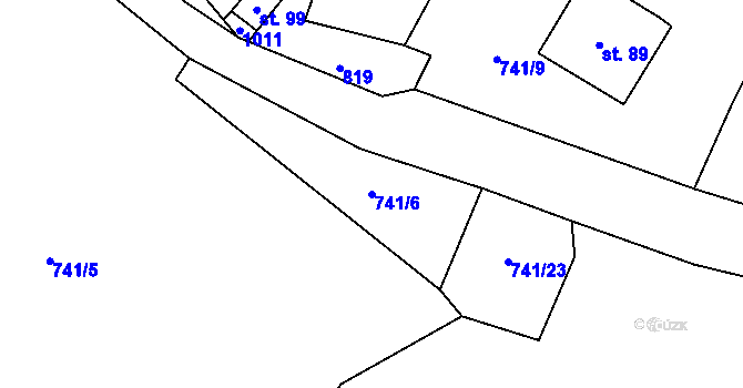 Parcela st. 741/6 v KÚ Škrle, Katastrální mapa