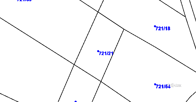 Parcela st. 721/21 v KÚ Bílenice, Katastrální mapa