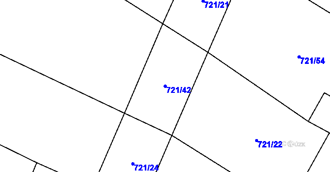 Parcela st. 721/42 v KÚ Bílenice, Katastrální mapa
