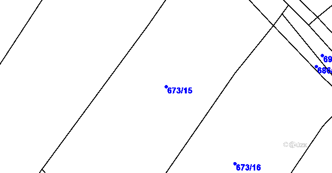 Parcela st. 673/15 v KÚ Bílenice, Katastrální mapa