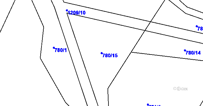 Parcela st. 780/15 v KÚ Bílenice, Katastrální mapa