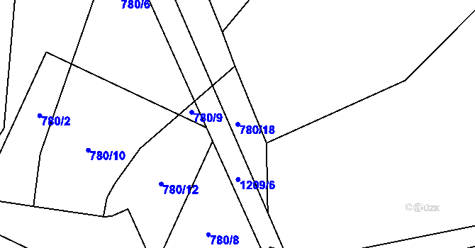 Parcela st. 780/18 v KÚ Bílenice, Katastrální mapa
