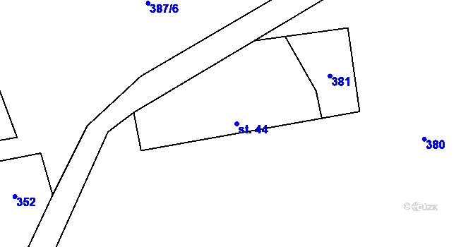 Parcela st. 44 v KÚ Bílichov, Katastrální mapa
