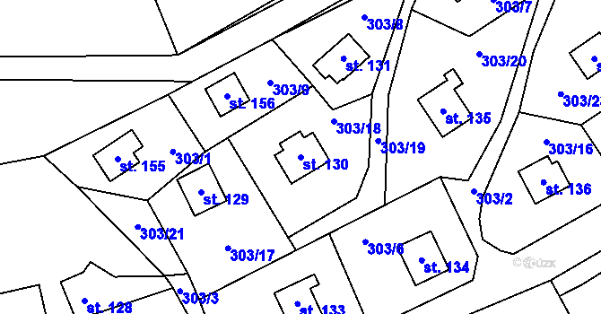 Parcela st. 130 v KÚ Bílichov, Katastrální mapa