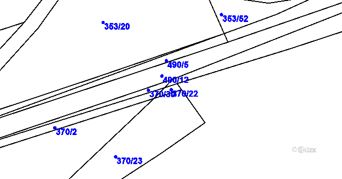 Parcela st. 370/22 v KÚ Bílichov, Katastrální mapa