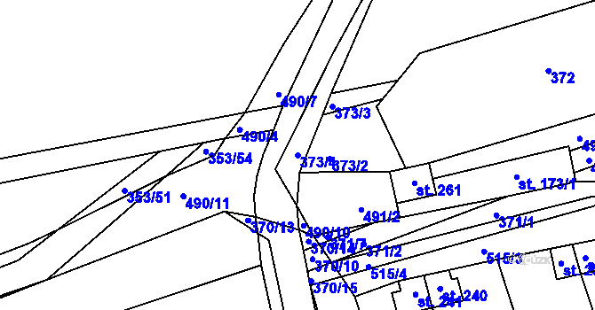 Parcela st. 373/4 v KÚ Bílichov, Katastrální mapa